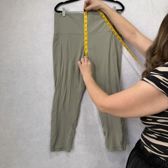 Athleta Pants Womens 1X Green Salutation Stash Pocket II Cinch 7/8 Leggings - Picture 9 of 13